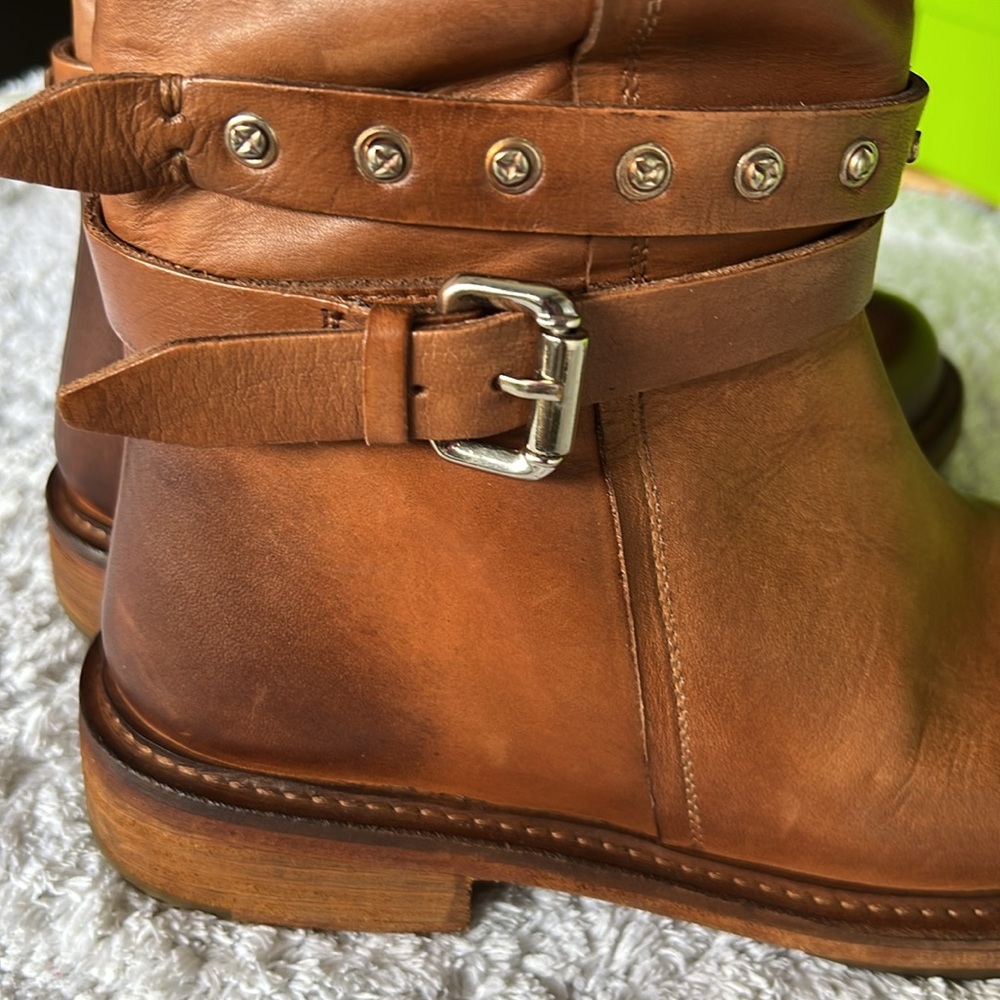 Vintage Foundry Co Reign Tall Btown Leather Riding Boots Studs 6.5 - Picture 4 of 14